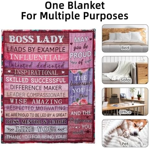 Boss Gifts for Women Soft Flannel Blanket Inspirational Gifts