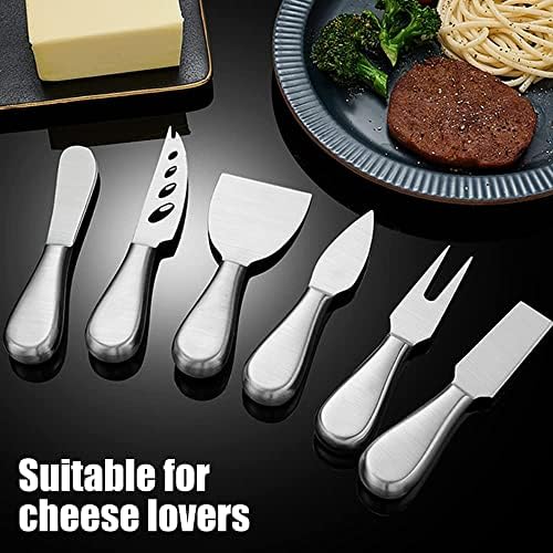 Stainless Steel Cheese Tool Set - 6 Piece Cheese Knife Set - Cut