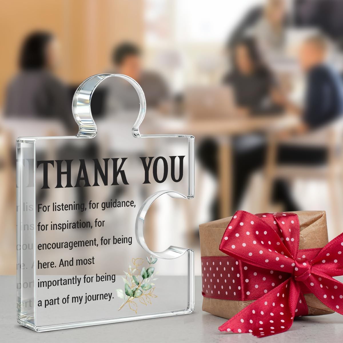 Thank You Gifts for Women Men, Appreciation Gifts for Employee Colleagues Coworker Manager Leader Retirement Farewell Going Away, Thank You Acrylic Plaque Office Desk Decor