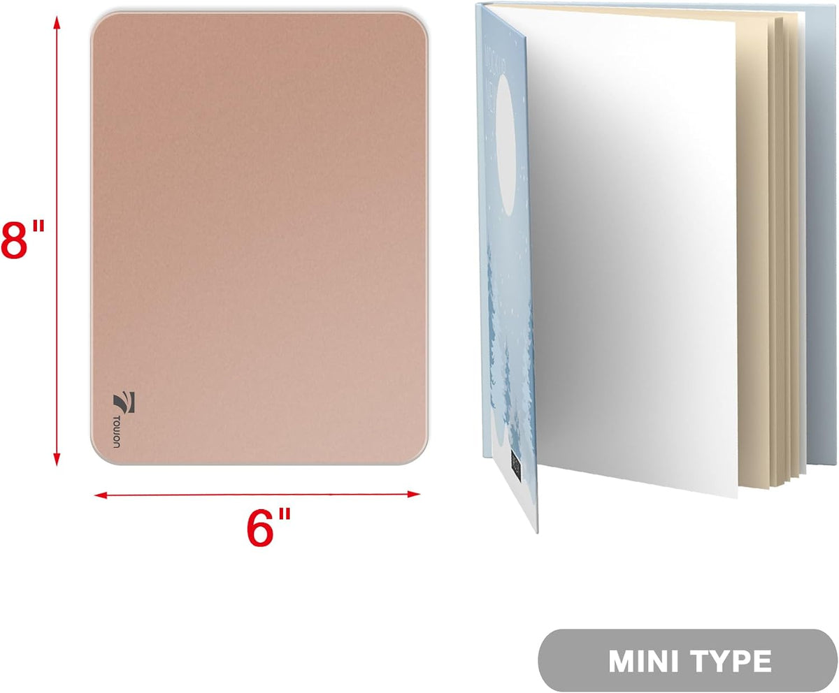 Rose Gold Mini Desktop Pure Glass Whiteboard, Small Glass Dry-Erase Stand