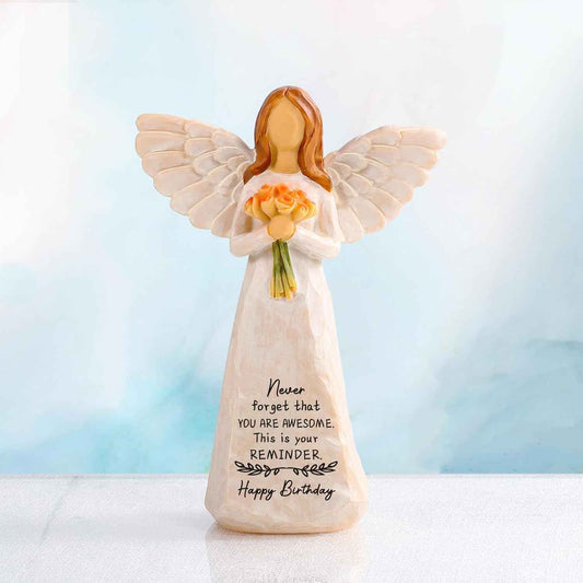 Birthday Gifts for Women, 5.5” Resin Angel Figurine - Happy Birthday Gifts | Womens Birthday Gifts, Happy Birthdays Party Decorations, Unique Birthday Gifts for Mom, Grandma, Daughter, Sister, Friend