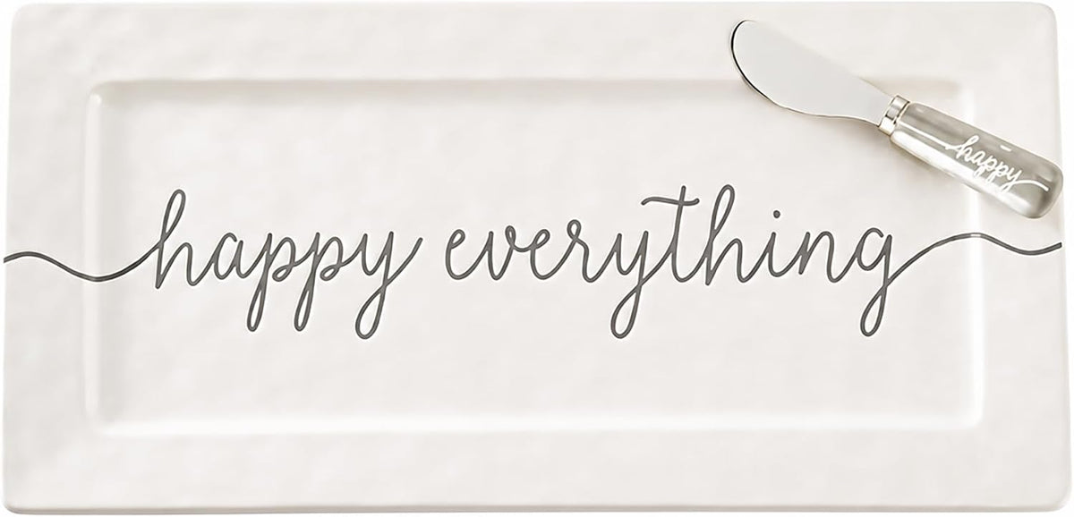 Mud Pie Happy Hostess Serving Platter, White | White, Hostess Gifts for Women