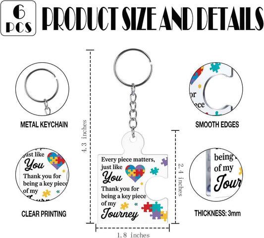 Team Appreciation Gifts Bulk for Coworkers Employee Staff Keychains | Thank You Gift Set Acrylic Puzzle Piece Keyrings
