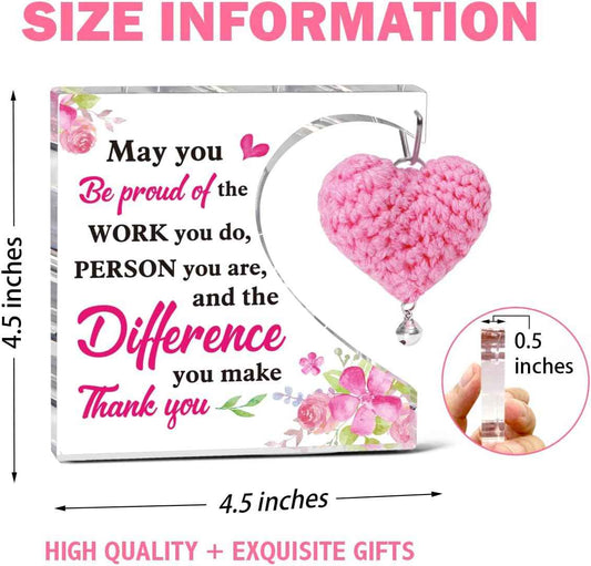 Thank You Gifts For Women Coworkers,May You Be Proud Of The Work You Do Appreciatioan Acrylic Plaque Gifts For Employees Boss Colleague