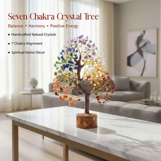 BEZAVO 7 Chakra Tree of Life Healing Crystal Tree Birthday Gifts for Women | Natural Gemstone Bonsai Tree, Healing Crystal Desk Decor, Spiritual Home Decoration, Gift for Women Meditation, Housewarming