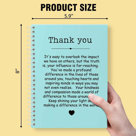 Thank You Spiral Notebooks Appreciation Gifts for Women Men Employees | Blue Hardcover 160 Pages, Funny Thank You Gifts for Women Men Coworkers Leader Mentor, Thanksgiving Gifts for Colleagues