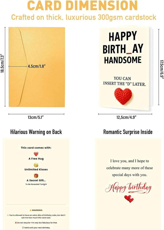 Funny Birthday Card For Husband - Unique Decorations For Men, Husband & Boyfriend - Happy Birthday Cards