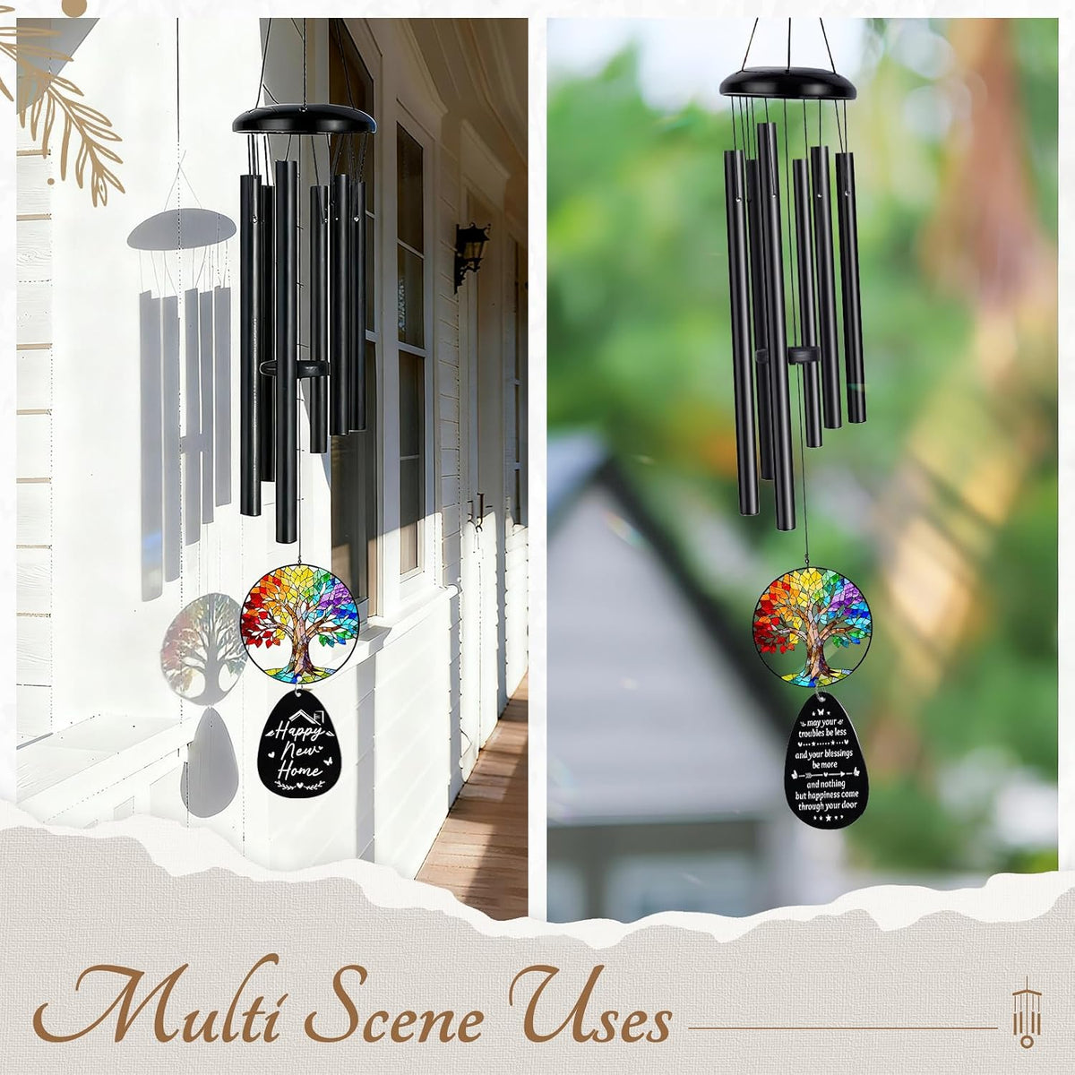 House Warming Gifts New Home, 26" Wind Chimes Housewarming Gifts, New Home Gift Ideas for Women Men New Apartment Homeowners Couples Family Friends, Unique Housewarming Gift Ideas