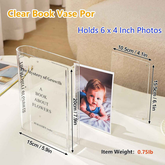 Acrylic Book-Shaped Photo Vase