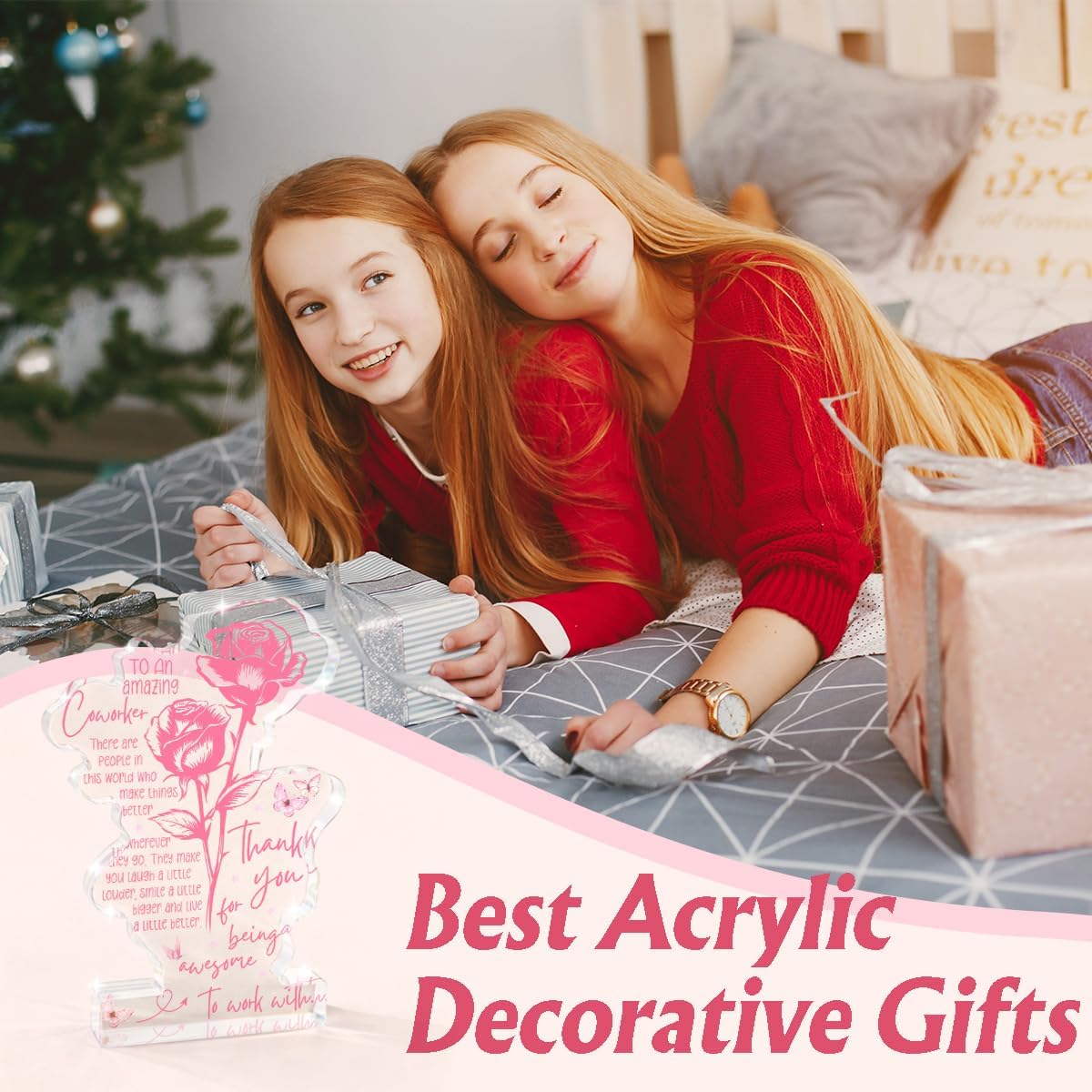 Best Thank You Gifts for Women Female Coworker Acrylic Gift Ideas, Coworkers Appreciation Gifts for Women Men, Amazing Coworker Acrylic Desk Sign Decor