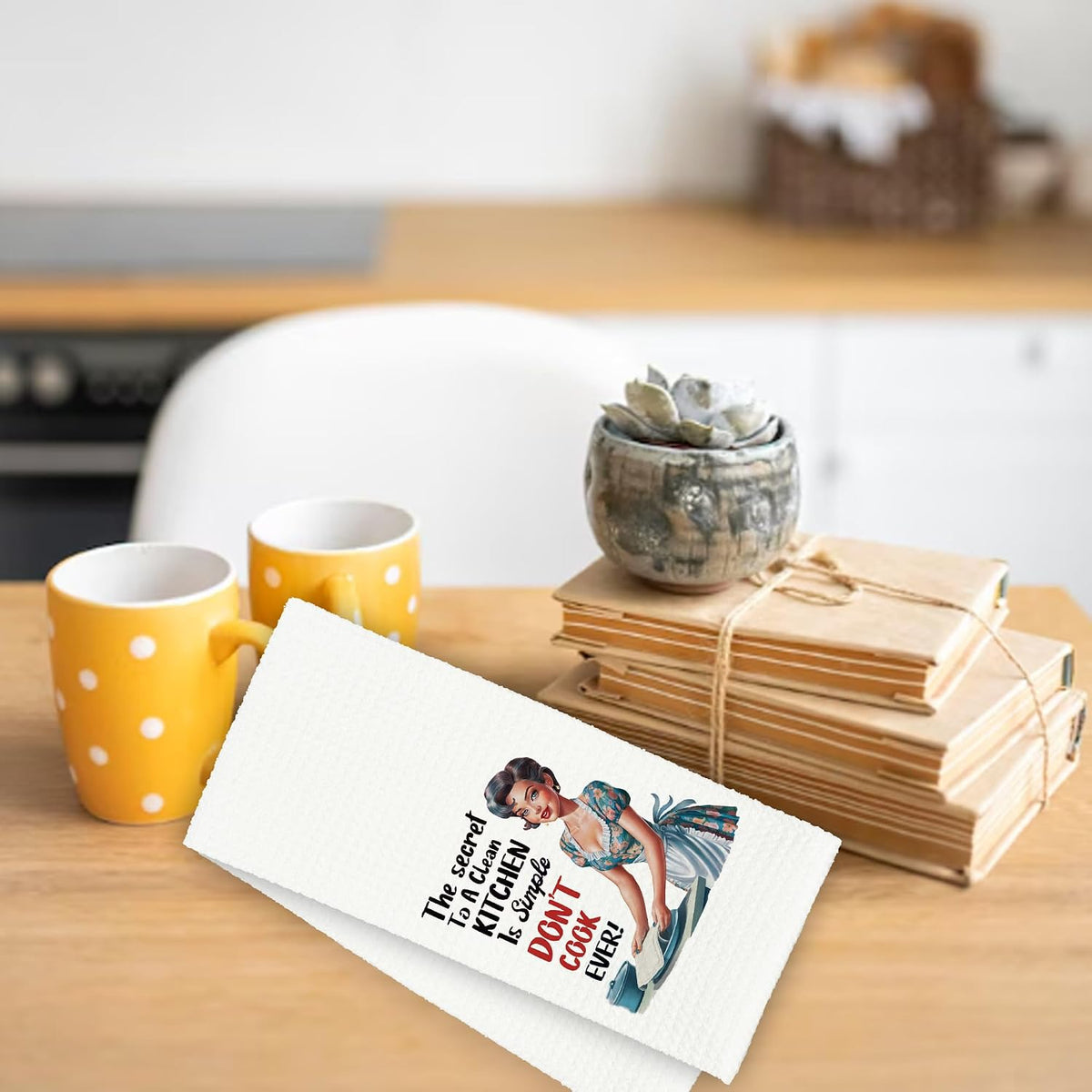 Funny Kitchen Towel, Funny Dish Towels for Kitchen, Flour Sack Tea Towels, Hostess Gifts for Women, Christmas, Birthday, Housewarming Present Home Decoration Kitchen Towel