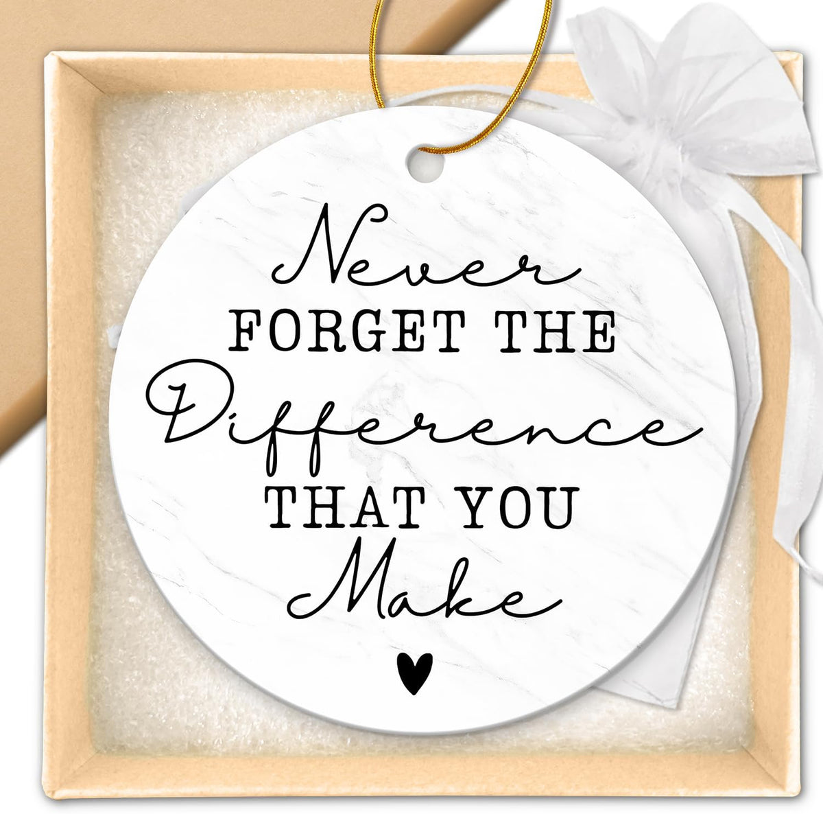 ZAGKOO Thank You Gifts for Women Men - Ceramic Christmas Ornaments 2026 | Appreciation Gifts for Teachers, Nurses, Coworkers, Bosses and Friends, Gift-Ready Packaging with Elegant Box and Silk Bag