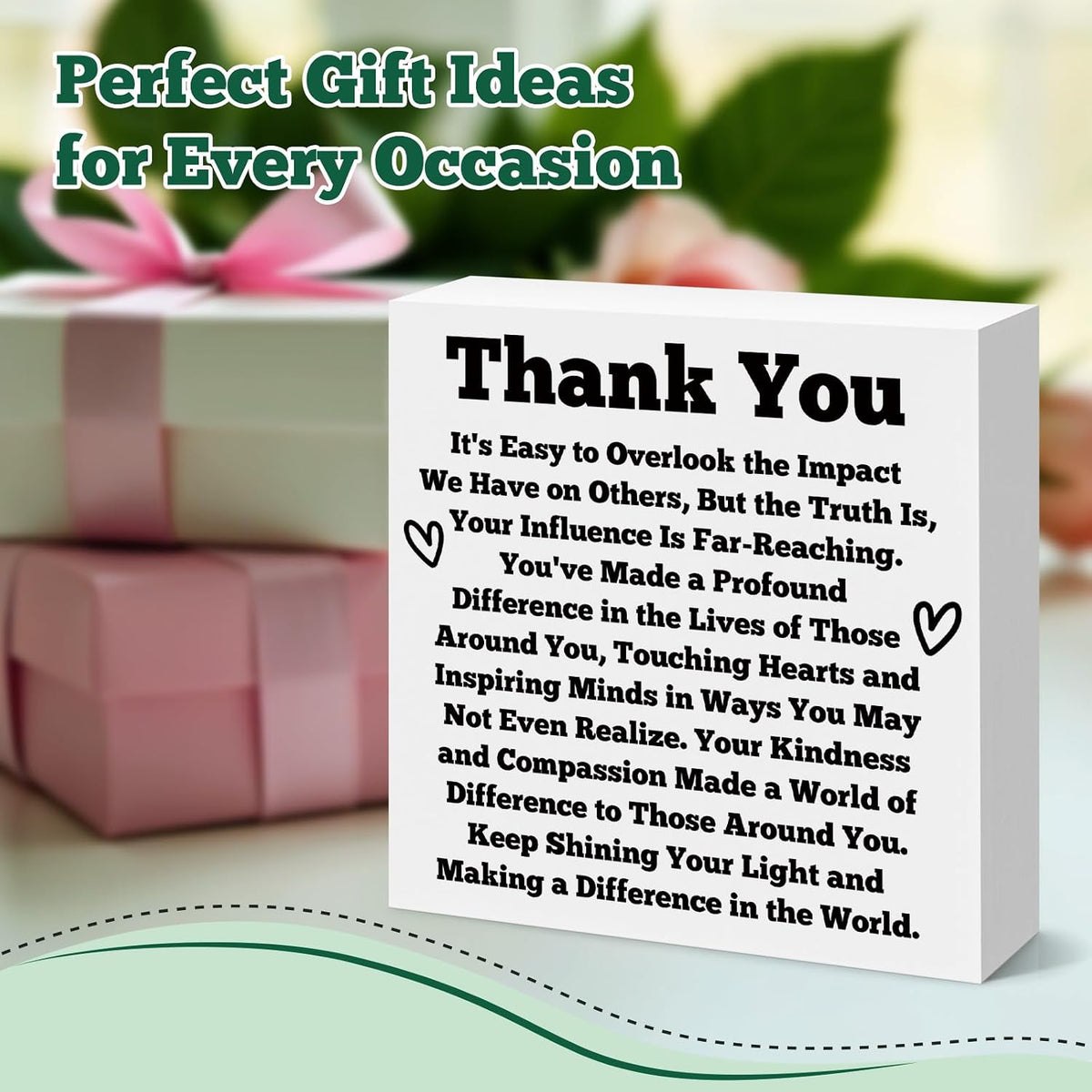 Thank You Gifts for Women Men Wooden Box Sign Coworkers Employees Friends Appreciation Gift Team Appreciation Gifts Wooden Decor Sign Inspirational Gift for Boss Leader Mentor Christmas Retirement