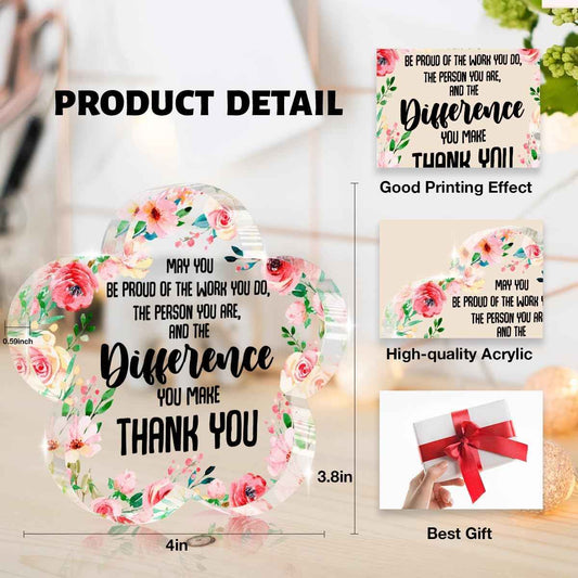 Appreciation Gifts for Women, Farewell Gift for Coworkers, Thank You Gifts | New Job Gift for Women Friends Coworker Men Clear Desk Sign Decor , Retirement Acrylic Plaque for Home Office Tabletop Shelf