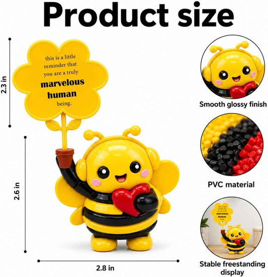 Thank You Appreciation Gifts for Women Men, Positive Affirmation Bee Gifts for Coworker Employee Teens Friend, Encouragement Birthday Christmas Valentines Gift Flower Emotional Animals Bee Decor