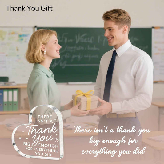 Thank You Gifts for Women Men, Thank You Plaque for Teacher, Nurse, Coworkers, Volunteer, Boss, Employee, Teacher Appreciation Gifts, Nurse Gifts, Employee Appreciation Gifts, Acrylic Heart Plaque