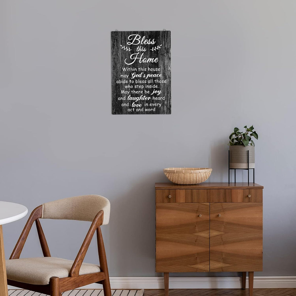 Bless This Home Wood Sign, Housewarming Gift,13.8 x 11 Inches,Black | New Home Wall Decor, House Blessing Plaque, Farmhouse Entryway Sign, Wood Rustic Sign for Living Room Bedroom Homeowner Decor