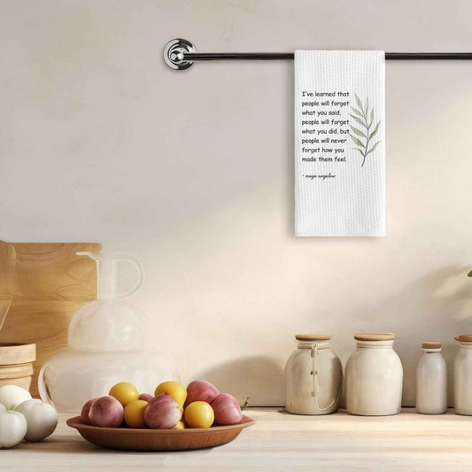 TNUW Hostess Gifts Kitchen Towels - Hostess Gifts for Women,Inspirational Quote Soft and Absorbent Kitchen Tea Dish Hand Towels 16″×24″(White)
