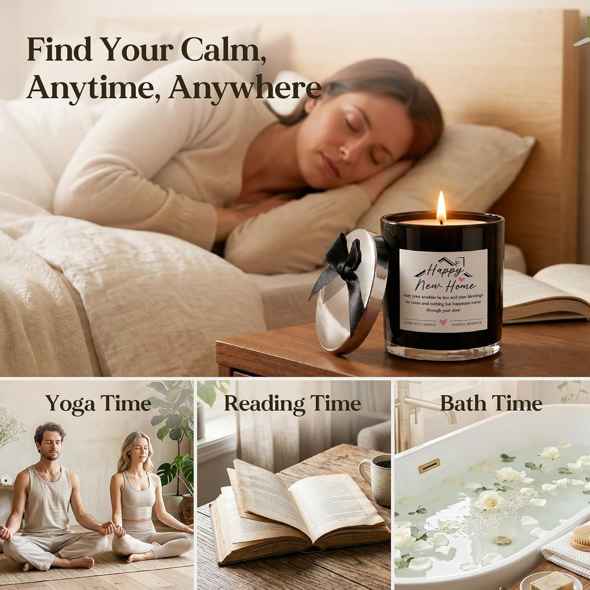 House Warming Gifts New Home, New Home Gifts, Housewarming Gift for Women | 10 Oz Santal Reserve Scented Candle, High End New Apartment Gifts for Women Men Friend First Closing Presents for Home Buyers