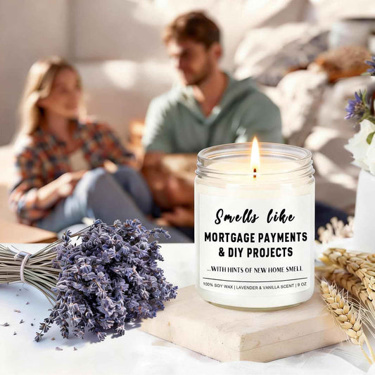 Funny House Warming Gifts New Home Housewarming Gifts New Home Gift Ideas for Women Men Couple First Apartment Essentials Homeowner Decor Closing Gift - Lavender Scented Candle 9 oz (Homes 2)