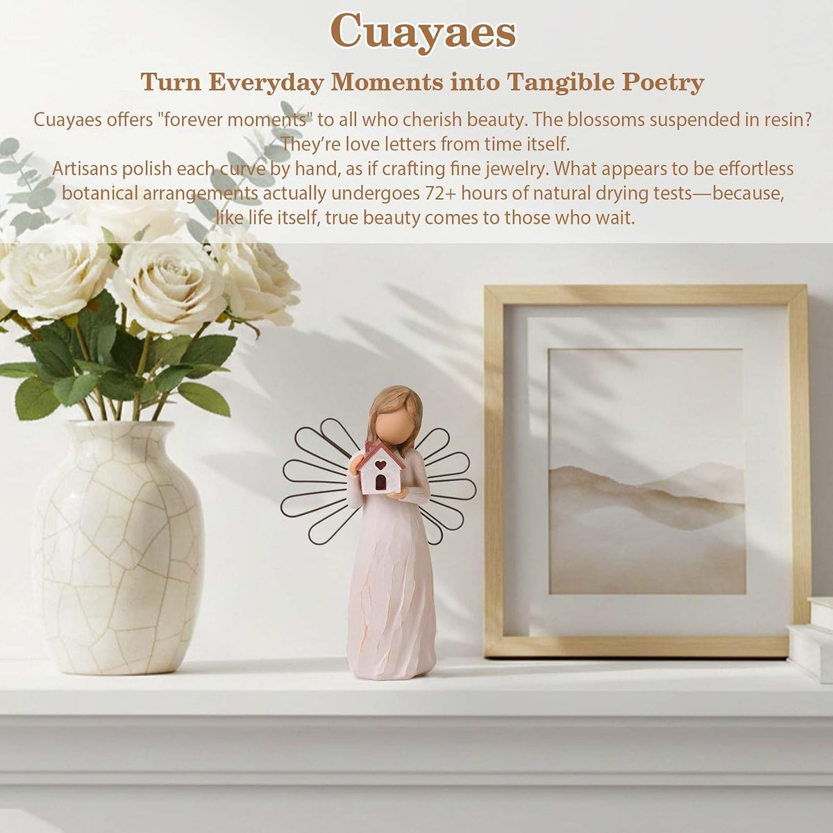 Cuayaes Housewarming Gifts New Home Guardian Angel Figurines for Women | Ideas House Warming Gifts for New Homeowner, Friend, First Time Home Buyers Presents, Housewarming Decorations Essentials