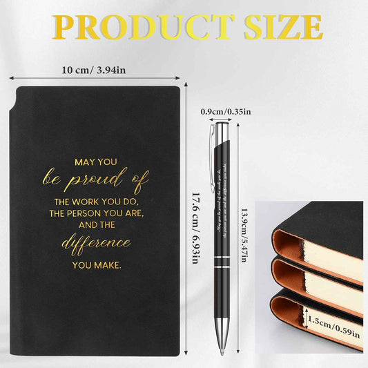 Colarr 40 Pcs Appreciation Gifts Bulk Inspirational PU Leather Notebook Journal & Pen Set Thank You Gifts for Staff, Employees, Coworkers, Nurses(Black,May You)