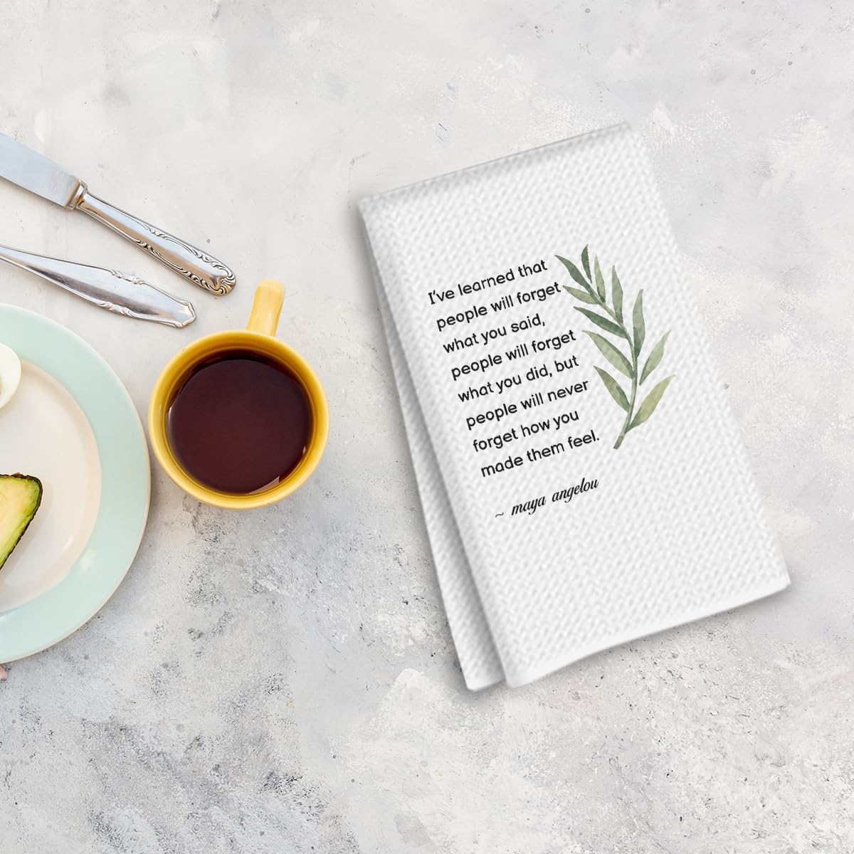 NISTOMISU Hostess Gifts Kitchen Towels 14x24 Inch - Hostess Gifts for Women | Inspirational Quote Waffle Weave Absorbent Hand Cloth Tea Towels, Reusable Dishcloth Towel for Kitchen Bathroom Decor (White)
