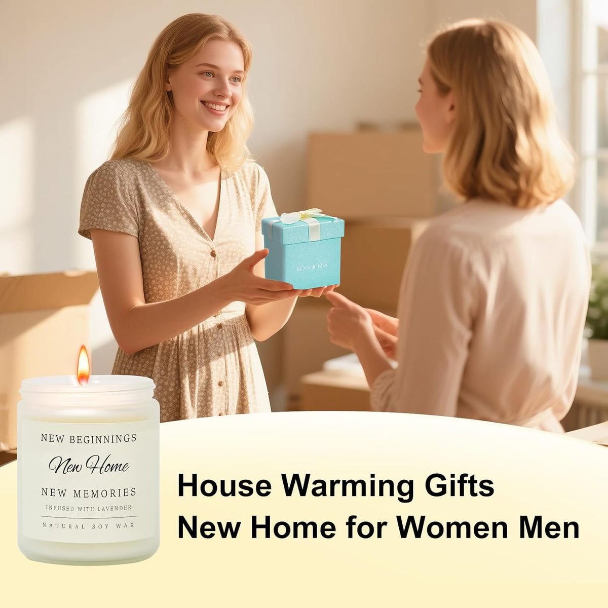 House Warming Gifts New Home, Housewarming Gifts New Home for Women Men | New Home Gift Ideas for Apartment Neighbor Homeowners, House Warming Decoration for Friends Soy Wax Candle