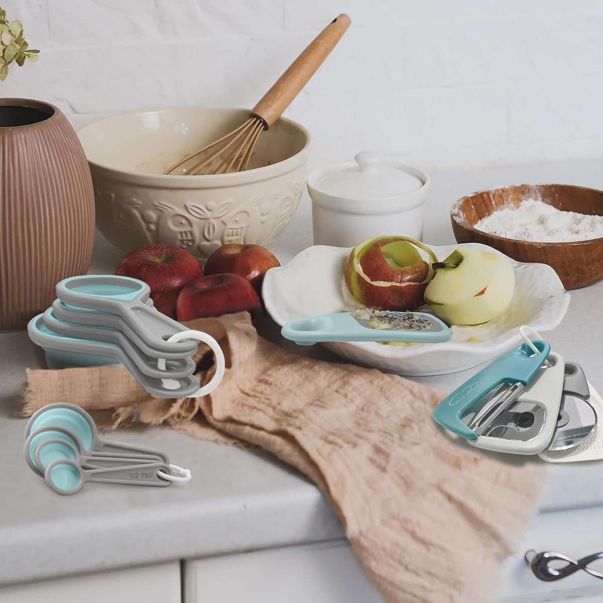 Kitchen Gadgets Set 13 Piece, Essentials for Kitchen RV Camper, Blue