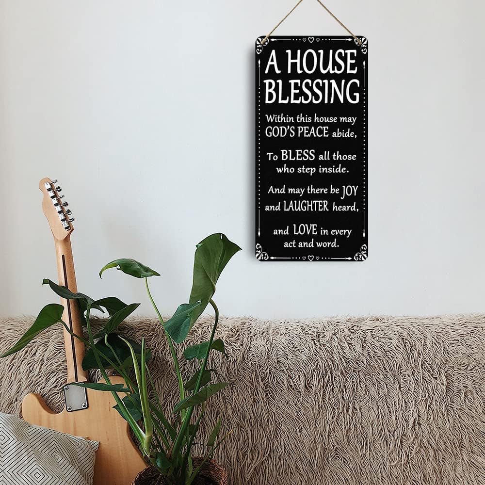 House Warming Gifts New Home For Women God Bless Our Home Sign Christian This House Wall Decor Hanging Pantry Sign Blessing Plaque Housewarming Gift Welcome To The Family Door Signs 6x12 Inch