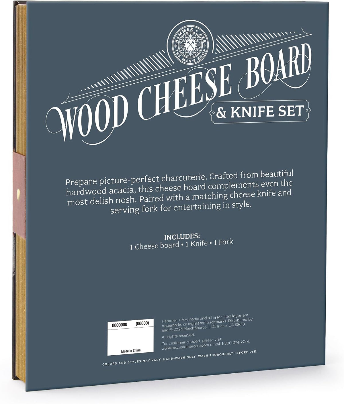 Hammer + Axe Acacia Wood Cheese Board & Knife Set – Perfect for Charcuterie Boards, Wine Pairings, & Dinner Parties| Charcuterie Board Serving Tray Kitchen Essential| Housewarming, Wedding, Home Gift