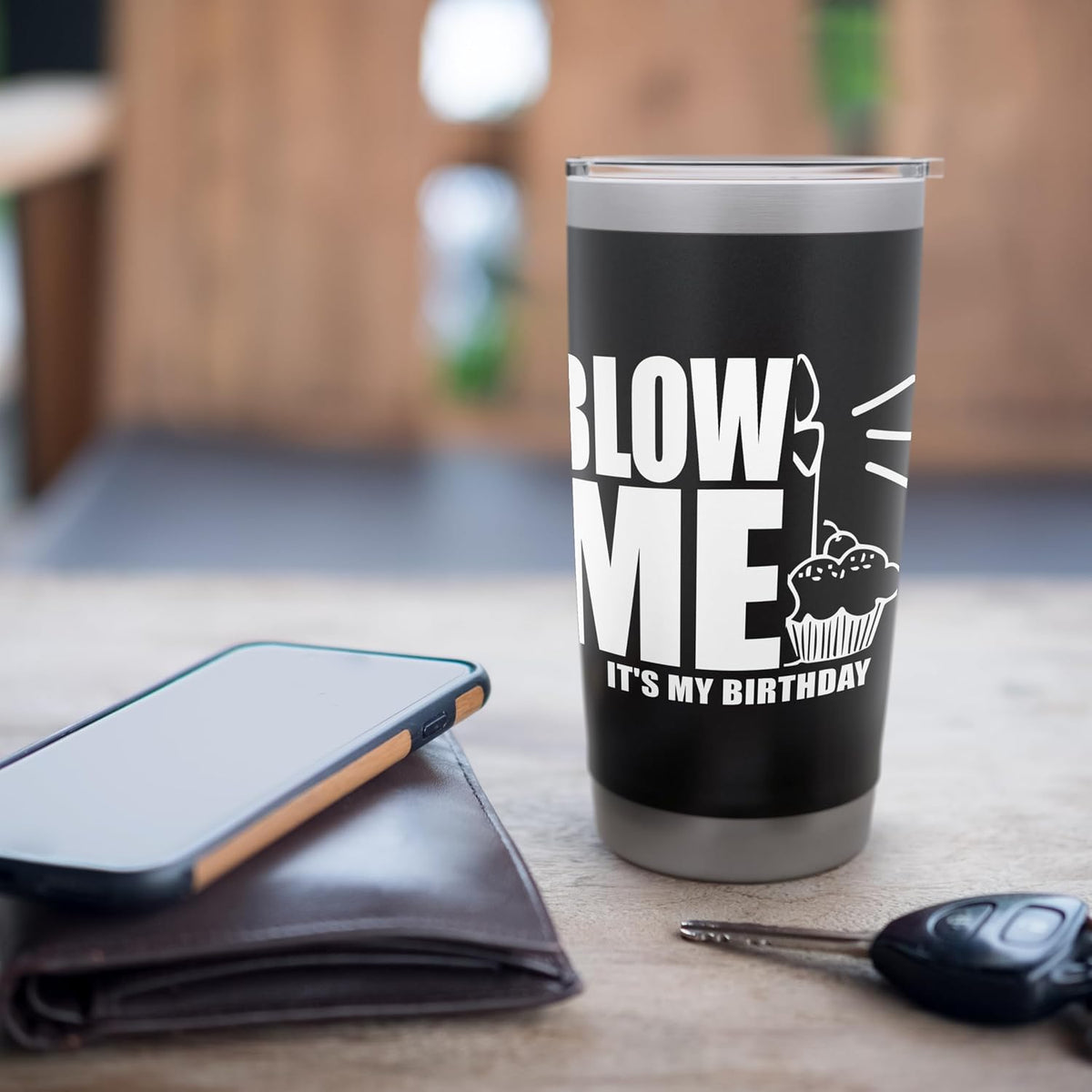 Blow Me It´s My Birthday Ingenius Funny Stainless Steel Insulated Tumbler
