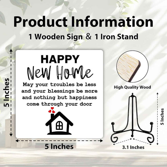 Housewarming Gifts, New Home New Adventure Memories Welcome Home Decorations, Best Gift Ideas for Family Couple, 5 x 5 Inches Living Room Bedroom Kitchen Bathroom Decor-071