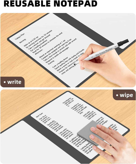 Mehaving Portable Small White Board Dry Erase Board, Reusable 9.5 * 6.6in Notebook Memo, Office Home Supplies Desk Accessories MH760 (Pink)