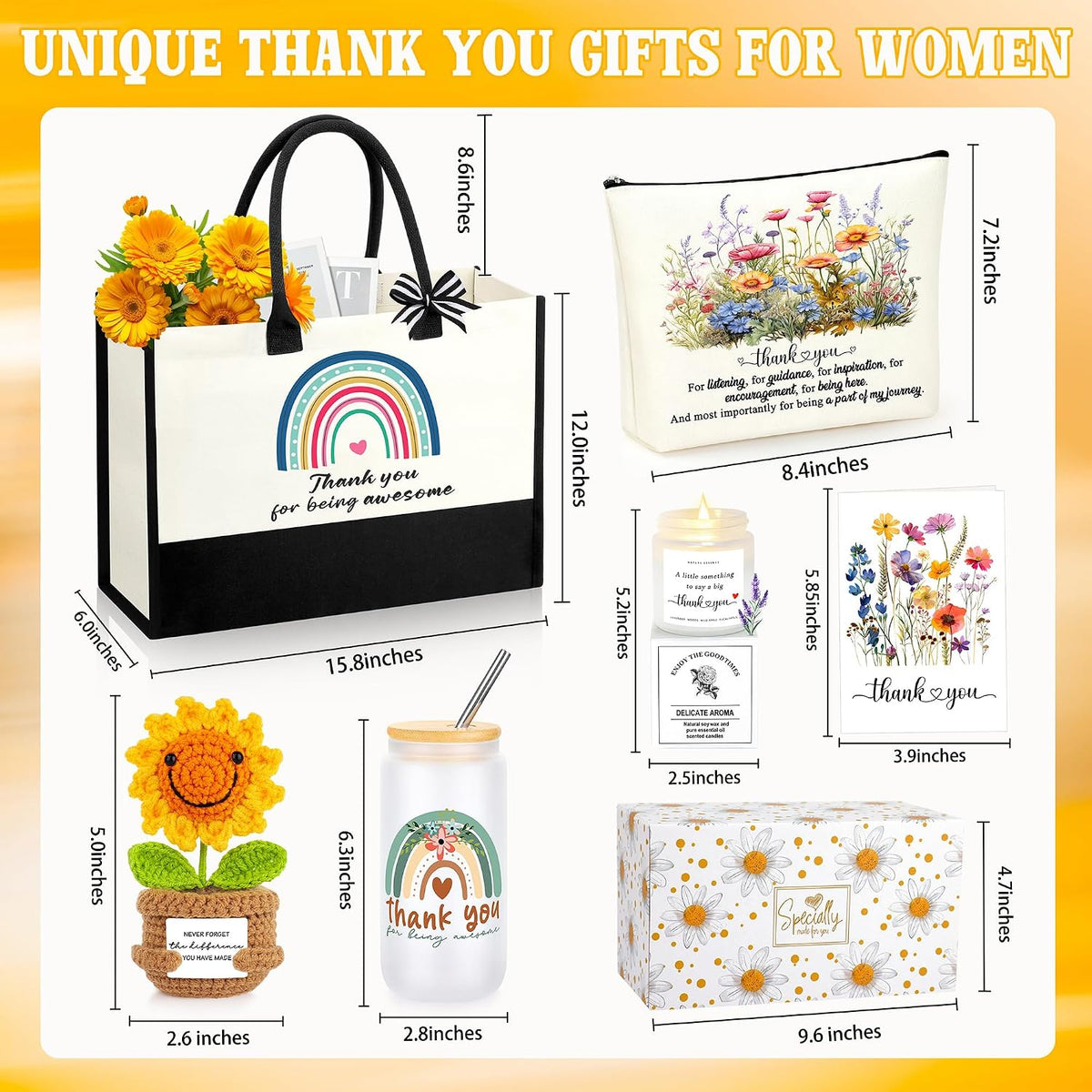 Thank You Gifts for Women, Appreciation Gifts for Coworkers Teachers | Farewell Goodbye Going Away Thank You for Being Awesome Gifts Present for Employees Set of 6