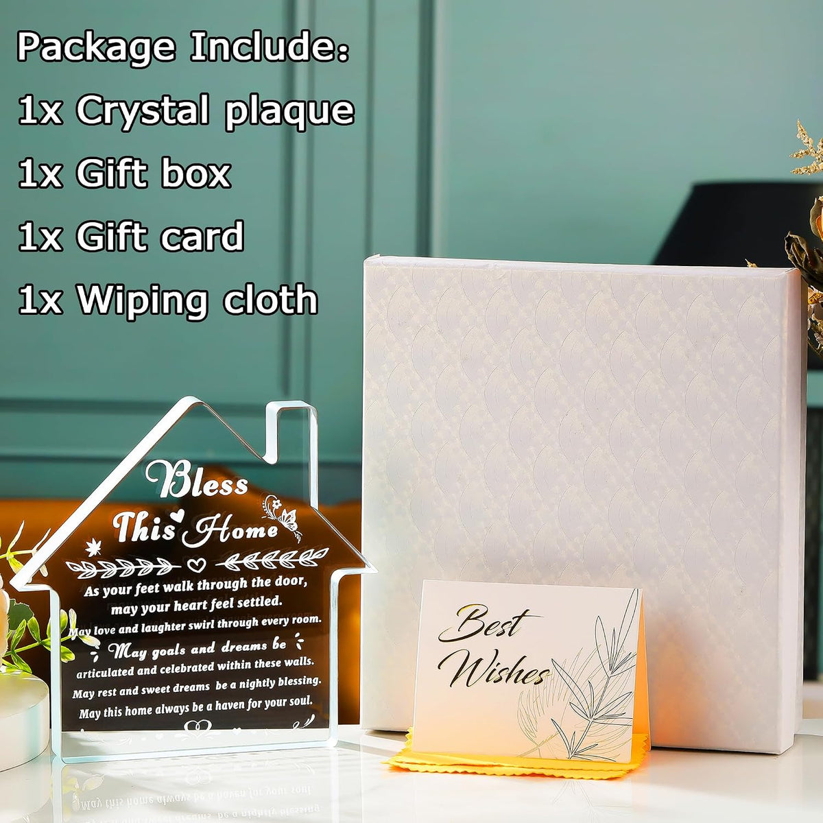 House Warming Gifts New Home Crystal Bless This Homes Plaque Best Housewarming Gift New House Ideas for Women Men Couple Friend Welcome To The Family