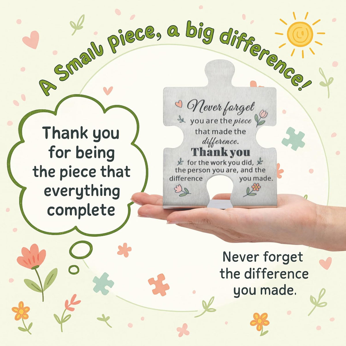 Thank You Appreciation Gifts for Coworkers Teacher Nurse, Retirement Gifts for Women Men, Leaving Going Away Farewell Keepsake, Never Forget the Difference You Made Inspirational Office Desk Decor
