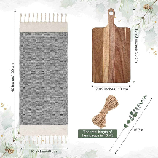 Reallnaive Hostess Gifts Set for Women Housewarming Gifts | Include Cutting Board, Cotton Turkish Hand Towel, Eucalyptus Stem, Hemp Rope, for Kitchen Wedding Party New Home Housewarming