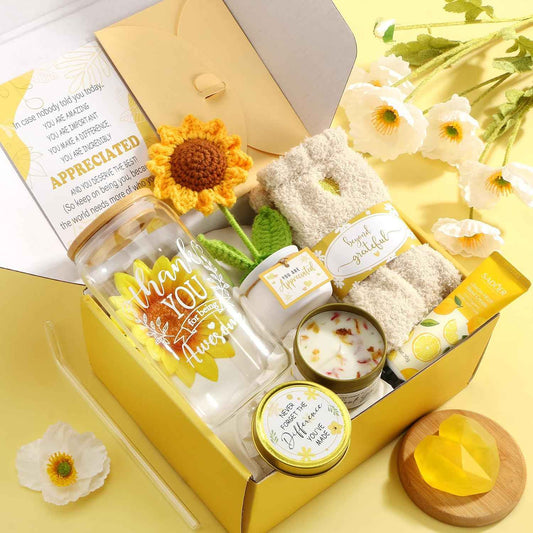 Thank You Gifts for Women Teacher Appreciation Gifts for Coworkers Employee | Bosses Day Employee Appreciation Gifts for Nurse Staff Friend Mom Secretary w Thank You Card, Spa Gratitude Gift Baskets Set