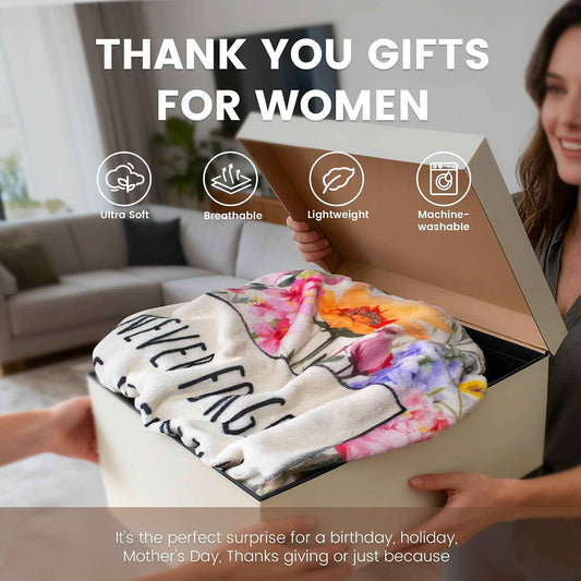 Floral Thank-You Throw Blanket