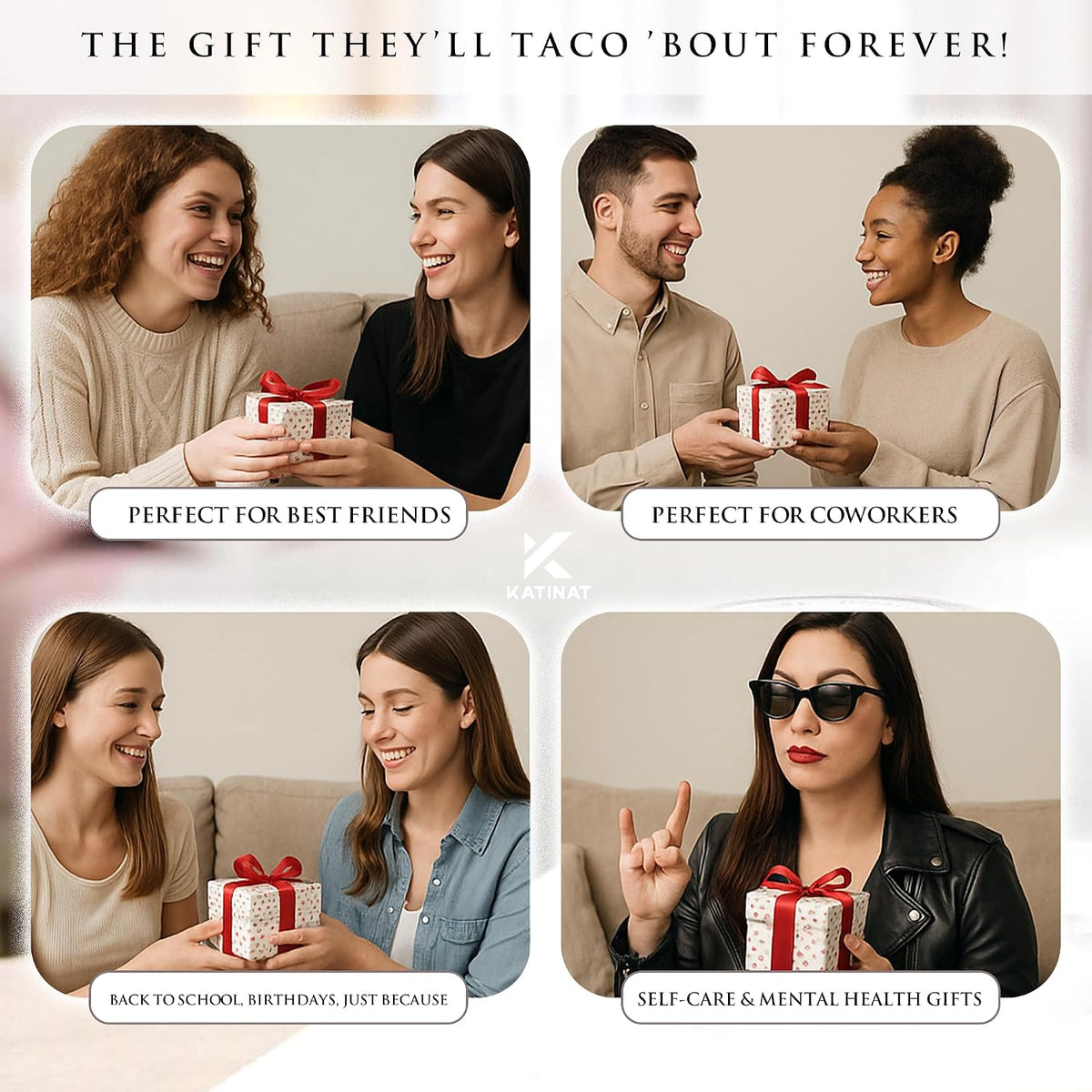 Positive Taco Jar 60 Positive Affirmation Cards Funny Birthday Gifts for Women Men Son Dad Mom Daughter Sister Friend Coworkers Student Teacher Back to School Gifts Mexican Fiesta Party Decorations