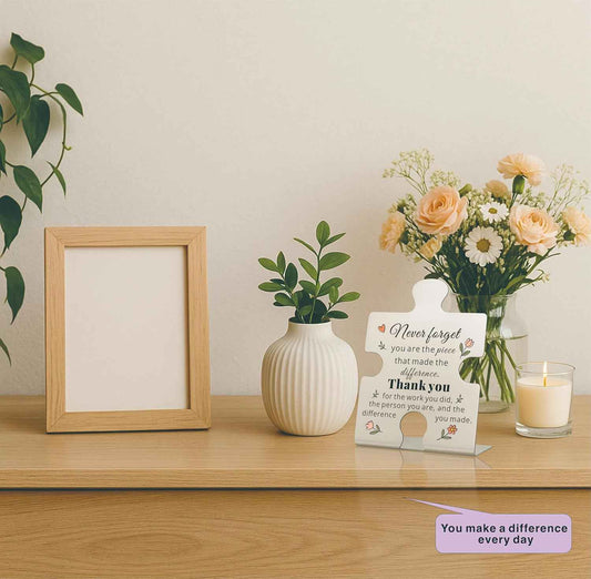 Thank You Appreciation Gifts for Coworkers Teacher Nurse, Retirement Gifts for Women Men, Leaving Going Away Farewell Keepsake, Never Forget the Difference You Made Inspirational Office Desk Decor