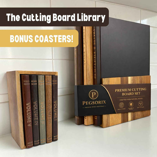 Acacia Kitchen Library Board & Coaster Gift Set