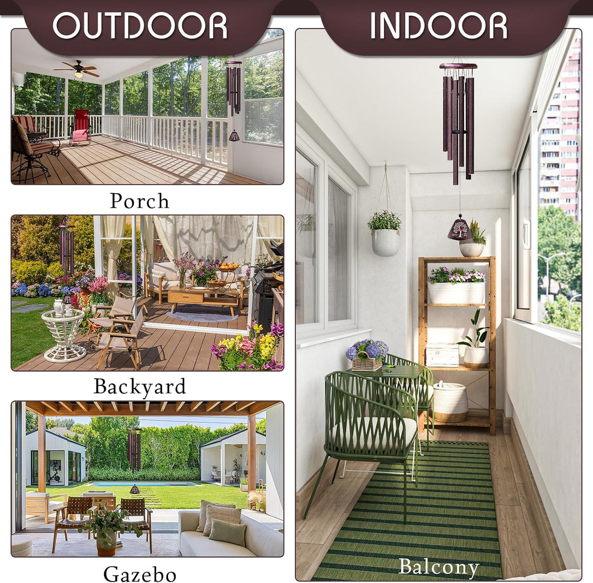 Housewarming Gifts for New Home, Home Sweet Home Gifts 32" Wind Chimes for Outside, Best Homeowner Moving Away Gift for Homewarming, New Apartment House Warming Ideas for Couple Windchimes