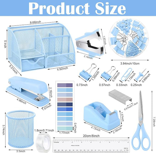 11-Piece Blue Desk Organizer Set - Field & Blessing