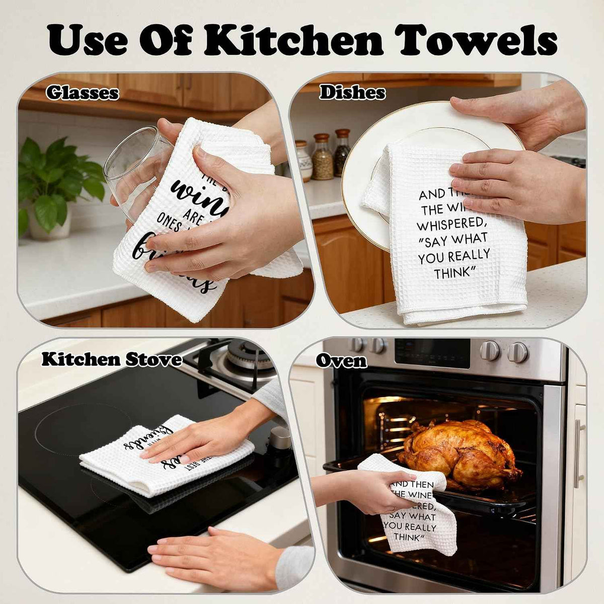 Funny Wine Quote Kitchen Towels, The Best Wines are The Ones We Drink with Friends Towels, Housewarming Gifts for Women Friends Wine Lovers, Farmhouse Tea Towel Decor, Set of 2-09