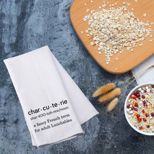 PWHAOO Charcuterie Kitchen Towel Charcuterie Definition Kitchen Towel Charcuterie Board Gift Charcuterie Lover Gift (Char. cu. te T)