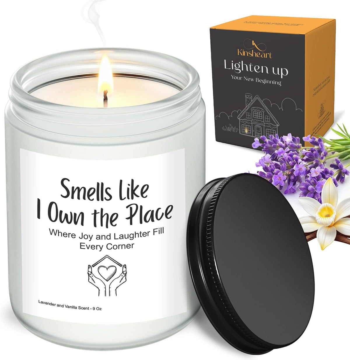 Housewarming Gifts New Home - 9 Oz Jar Candle Gift - Cool House Warming Gifts New Home for Women, Men, Couple, Family - First Apartment Decor Gift