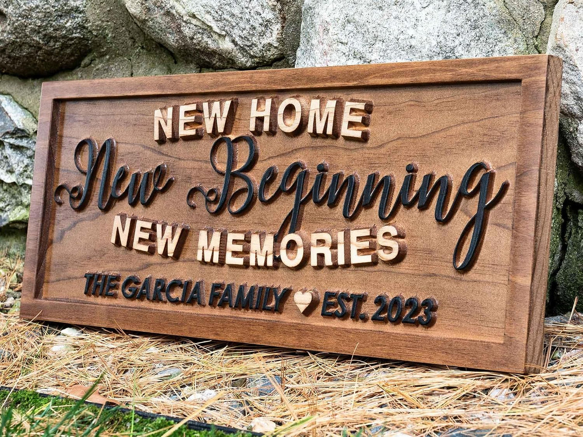 3D Wood Carved Personalized New Home Family Name Sign, Established Date | Custom Established Date, Wall Art, Housewarming Gift, Realtor Gift