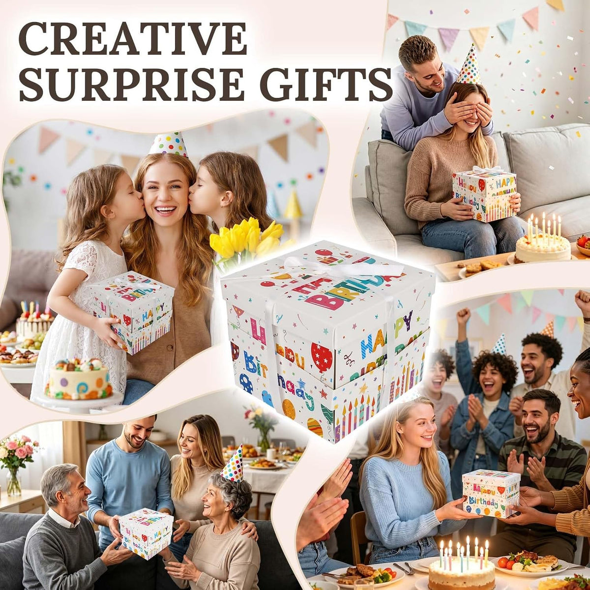 Surprise Birthdays Flying Butterfly Explosion Gift Box, Reusable DIY Unique Gift Box with Surprise Flying Butterfly for Birthdays, Wildflower, Wedding Party Decoration